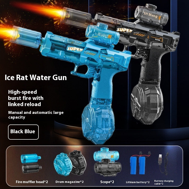 LED Lights Electric Water Guns Children Simulated Shooting Recoil Powerful Automatic Water Spray Gun Kids Summer Outdoor Toys